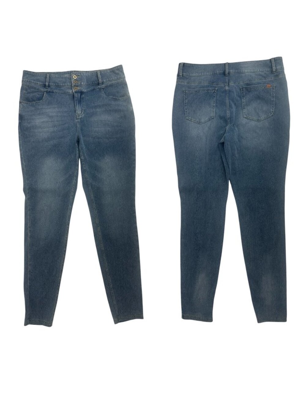 Halara Skinny Jeans XL Medium Wash High Waisted 3-Button Stretch Denim Jeggings